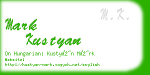 mark kustyan business card